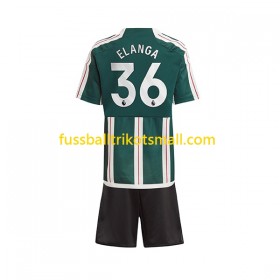 Fußballtrikots Manchester United Anthony Elanga 36 Kinder 2023-2024 Kurzarm Auswärts-trikot kaufen
